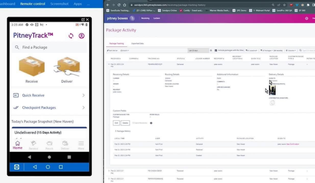 Pitney Bowes SendSuite Tracking Online