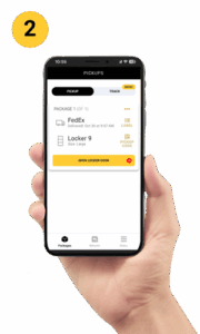 Luxer One mobile app displaying that a package is ready for pickup