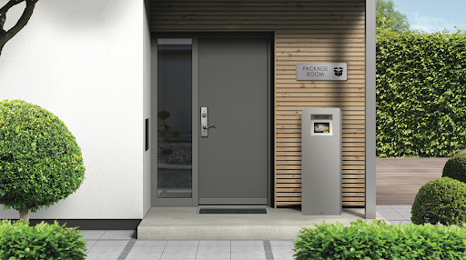 Outdoor accessible Luxer One smart package room