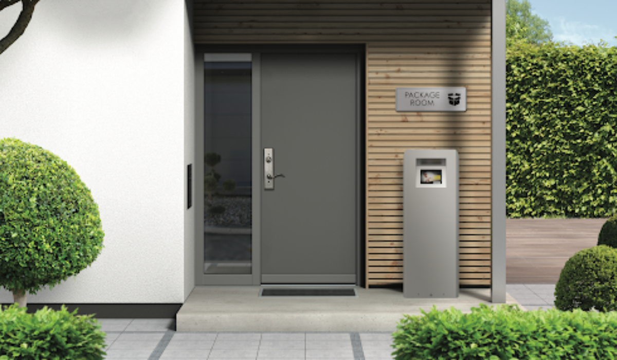 Outdoor accessible Luxer One smart package room