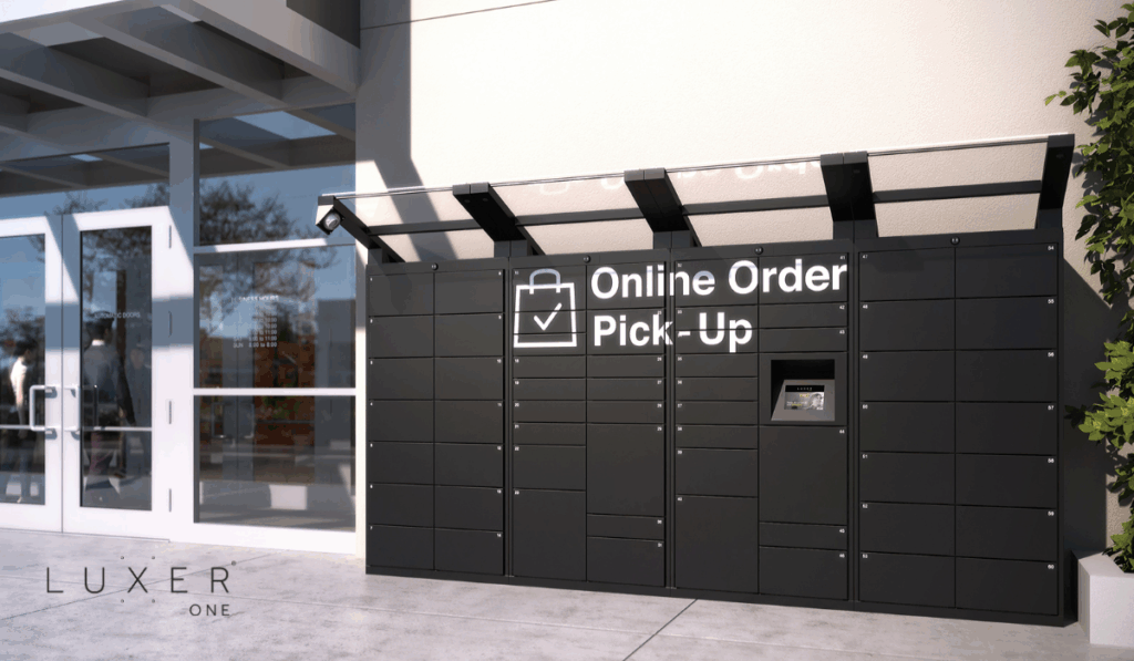 BOPIS smart lockers outside of retail store