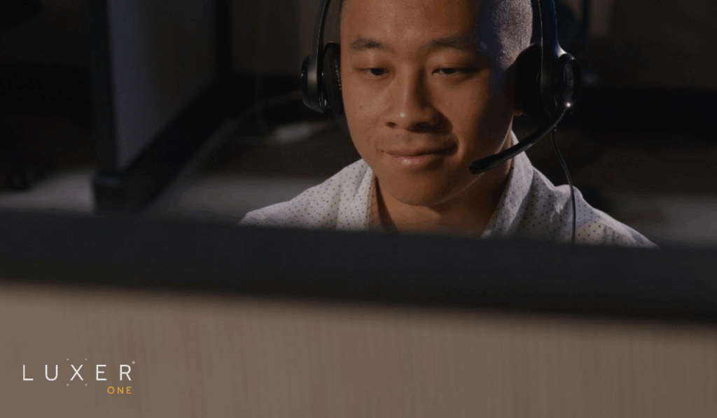 Customer support rep on the phone