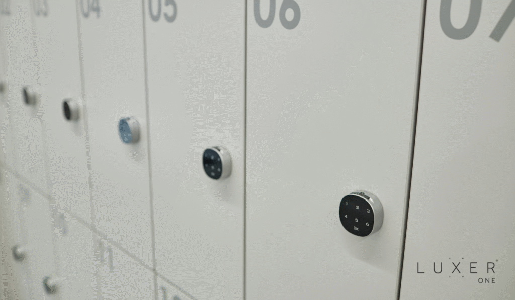Electronic lockers with keypads
