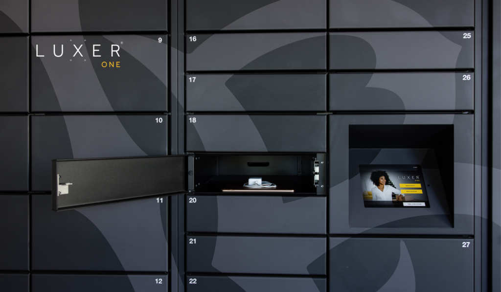 laptop and charger in smart locker for university