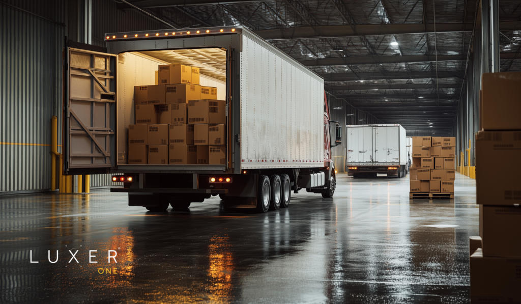 truck with delivery boxes
