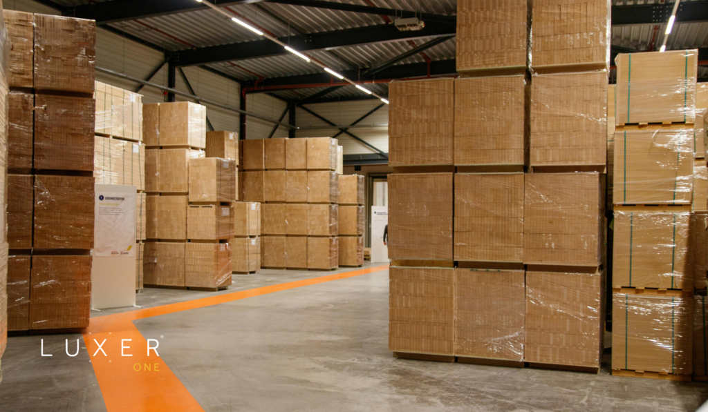 delivery boxes in a warehouse