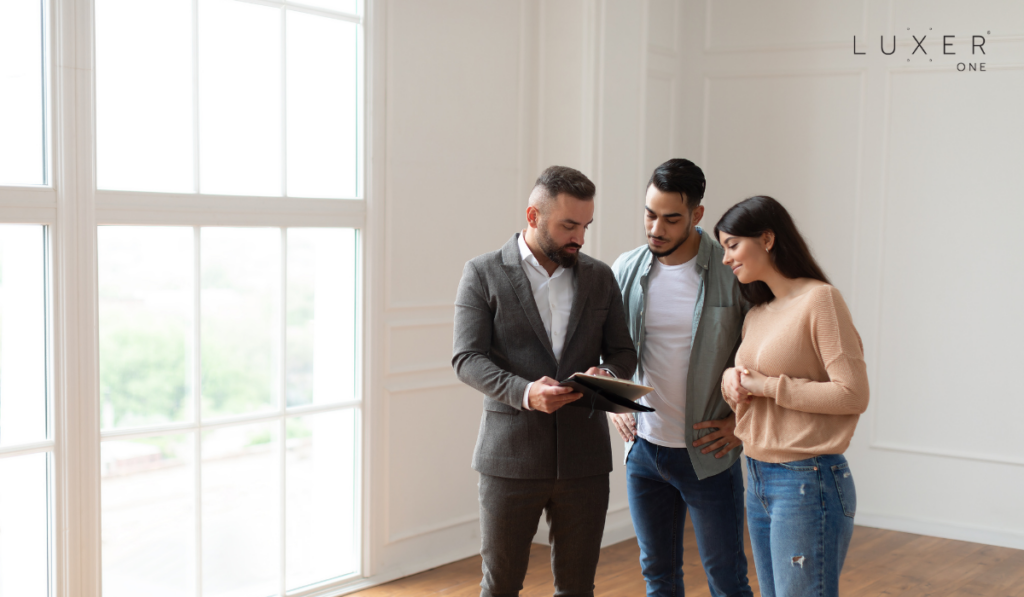 Property manager giving potential residents a tour